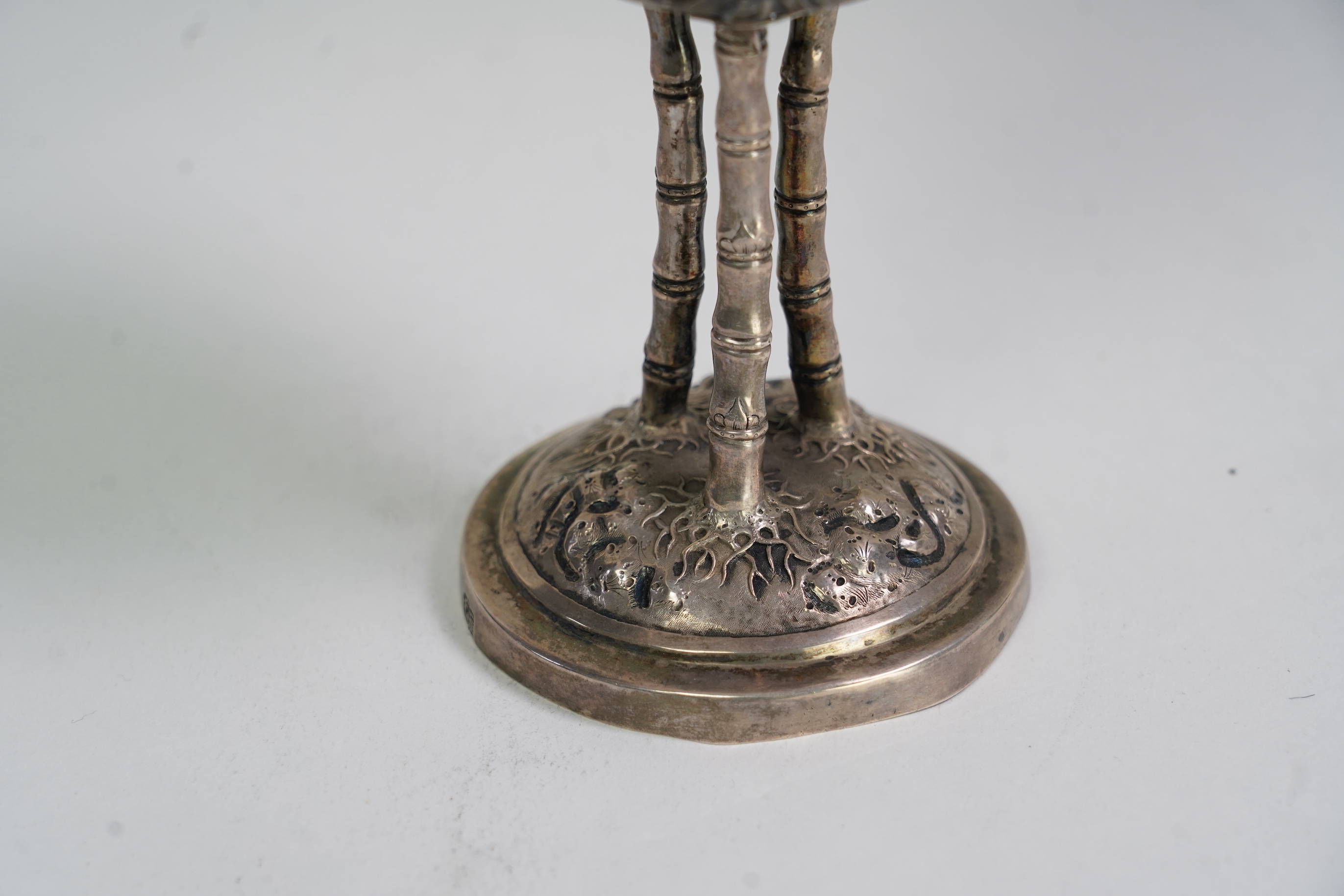 A late 19th/early 20th century Chinese white metal goblet